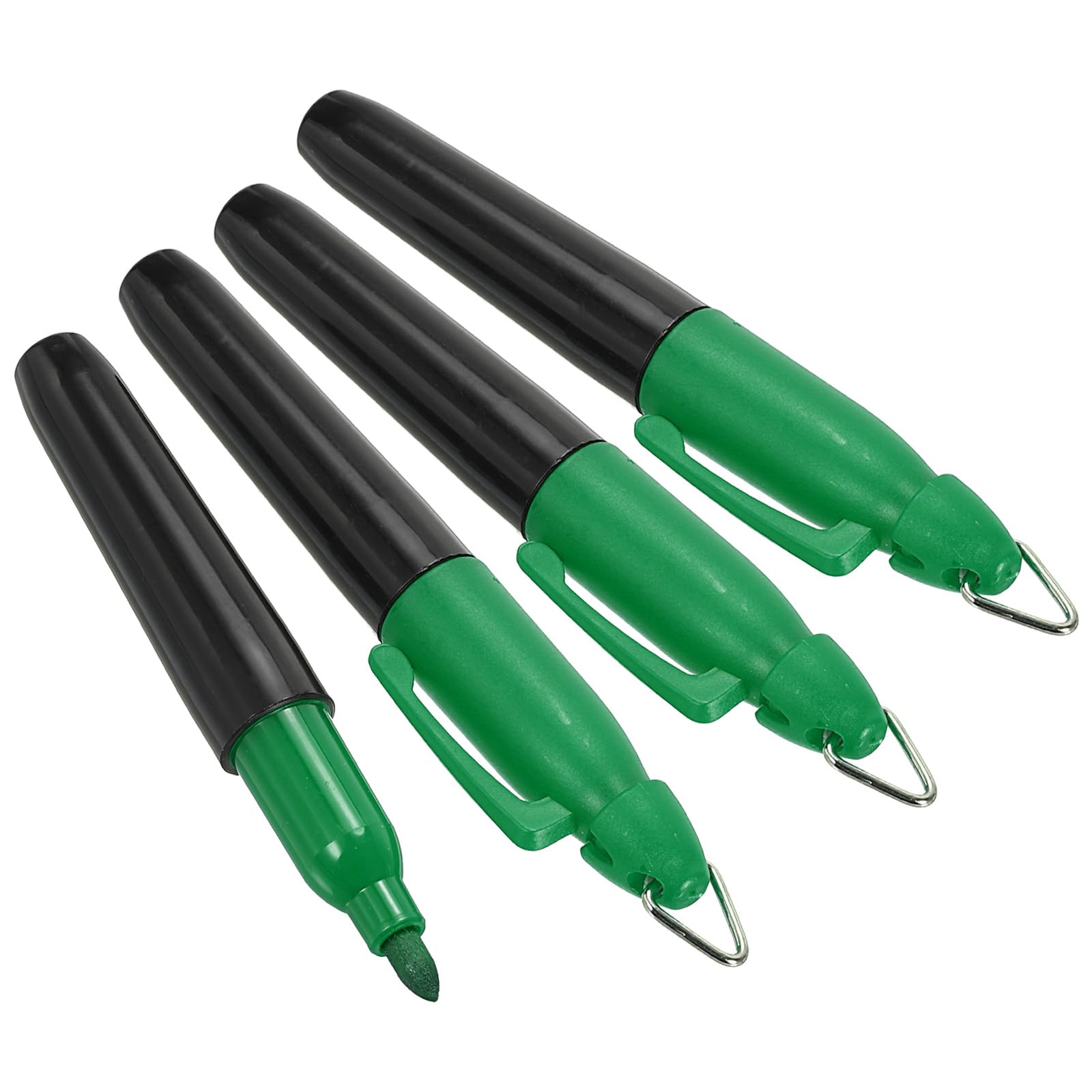 PATIKIL Mini Permanent Markers, 4 Pack Golf Ball Marker Pen with Keychain Clip for Office Meeting Outdoor Activity Green Ink
