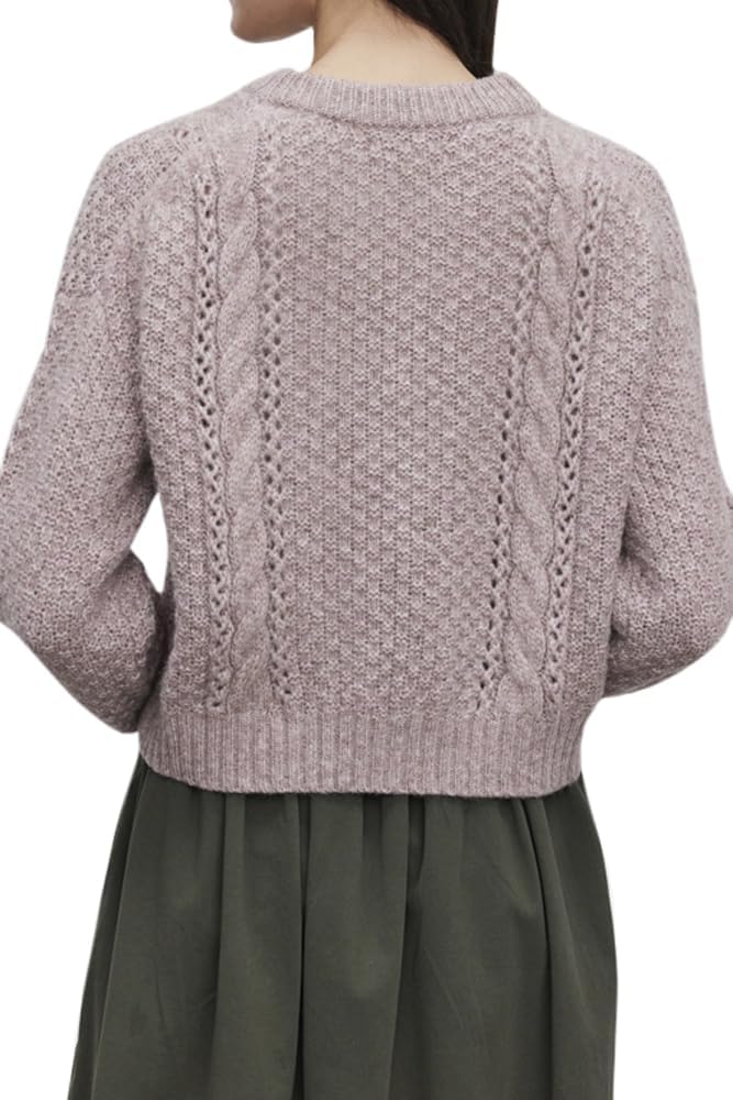 VELVET BY GRAHAM & SPENCER Women's Marley Baby Alpaca Light Sweater, Freesia - Image 3