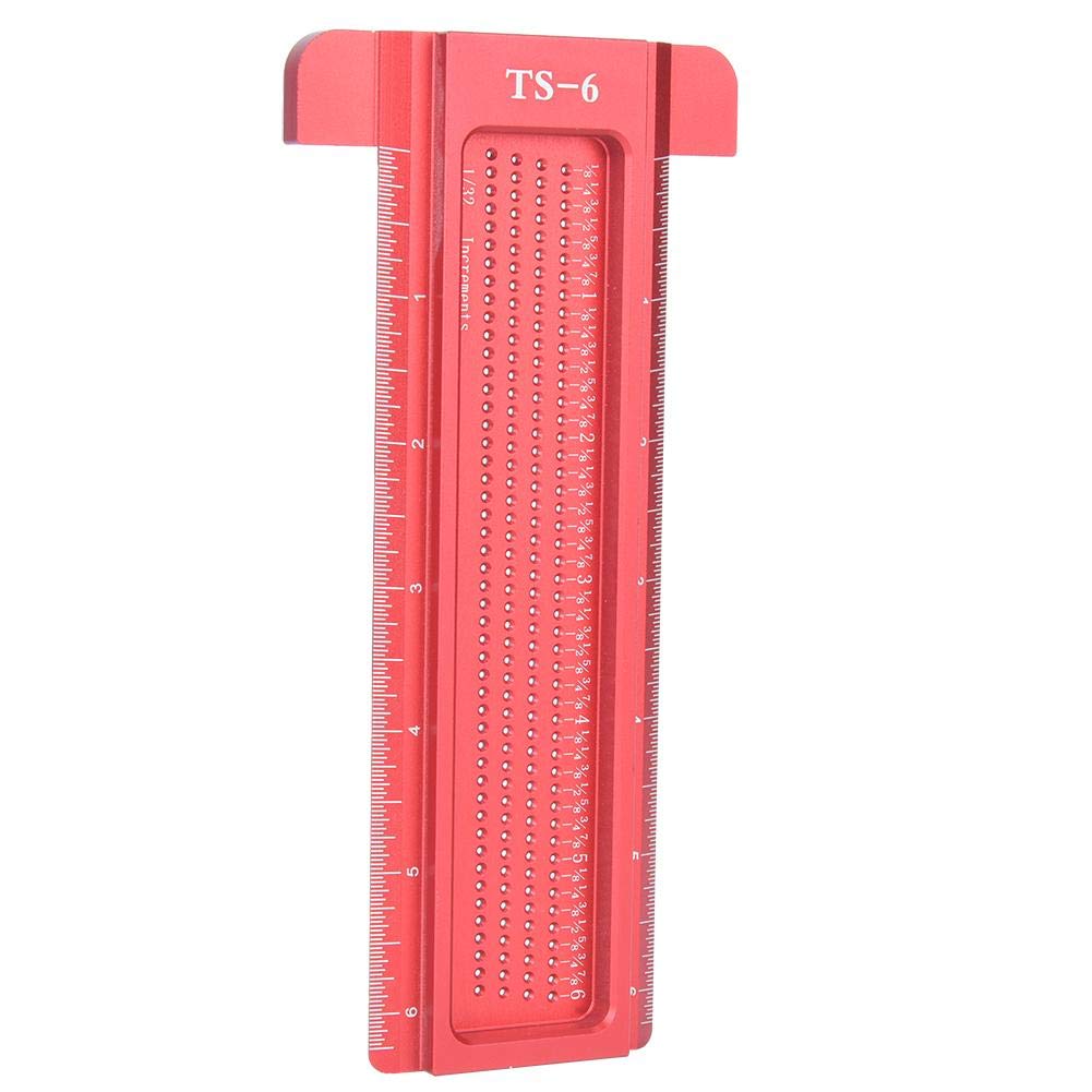 T-Type Scriber Gauge, Aluminum Alloy Measuring Tool Woodworking Hole Positioning Auxiliary Scribing Ruler for Woodworking Projects and DIY Amateurs