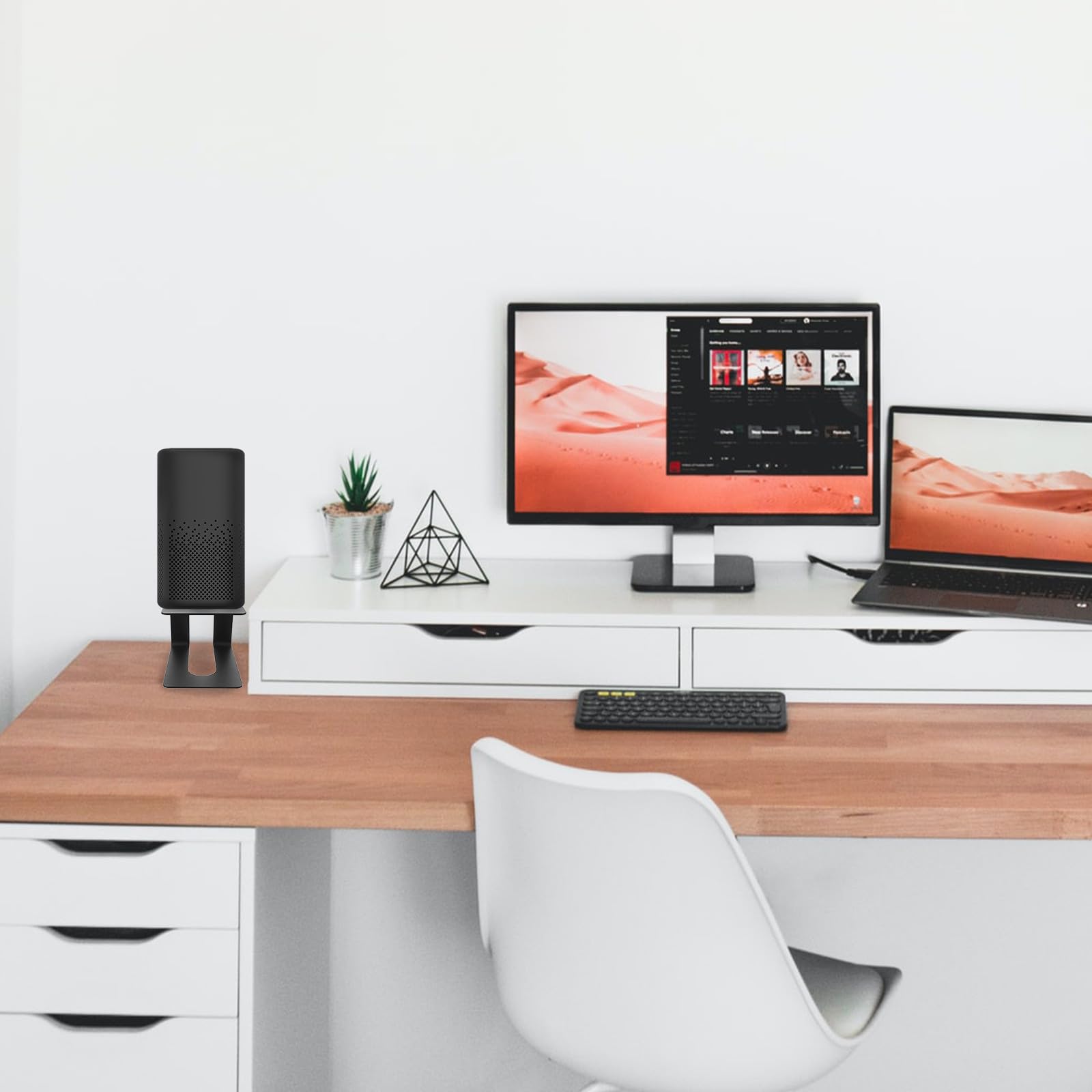 Kisangel Supporto in Metallo per Altoparlanti da Scrivania Compatibile Monitor e Amplificatori, Design Multifunzionale Robusto e Stabile per Uso Domestico e Ufficio