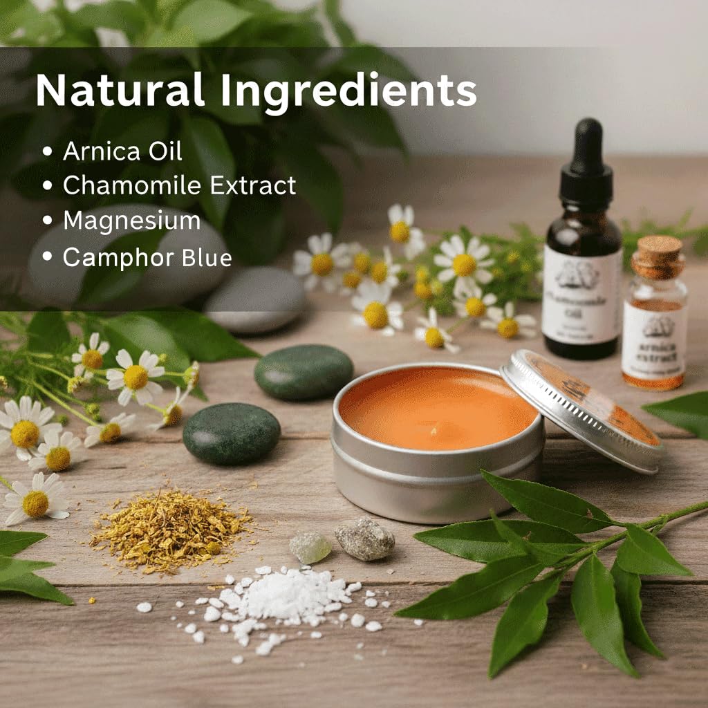 Nerve Relief Balm,Muscle and Joint Balm, Joint & Muscle Soothing Cream with Arnica Oil, Camphor Blue & Chamomile Extract | Herbal Cooling Ointment for Daily Body Comfort & Care — Amazon image 3