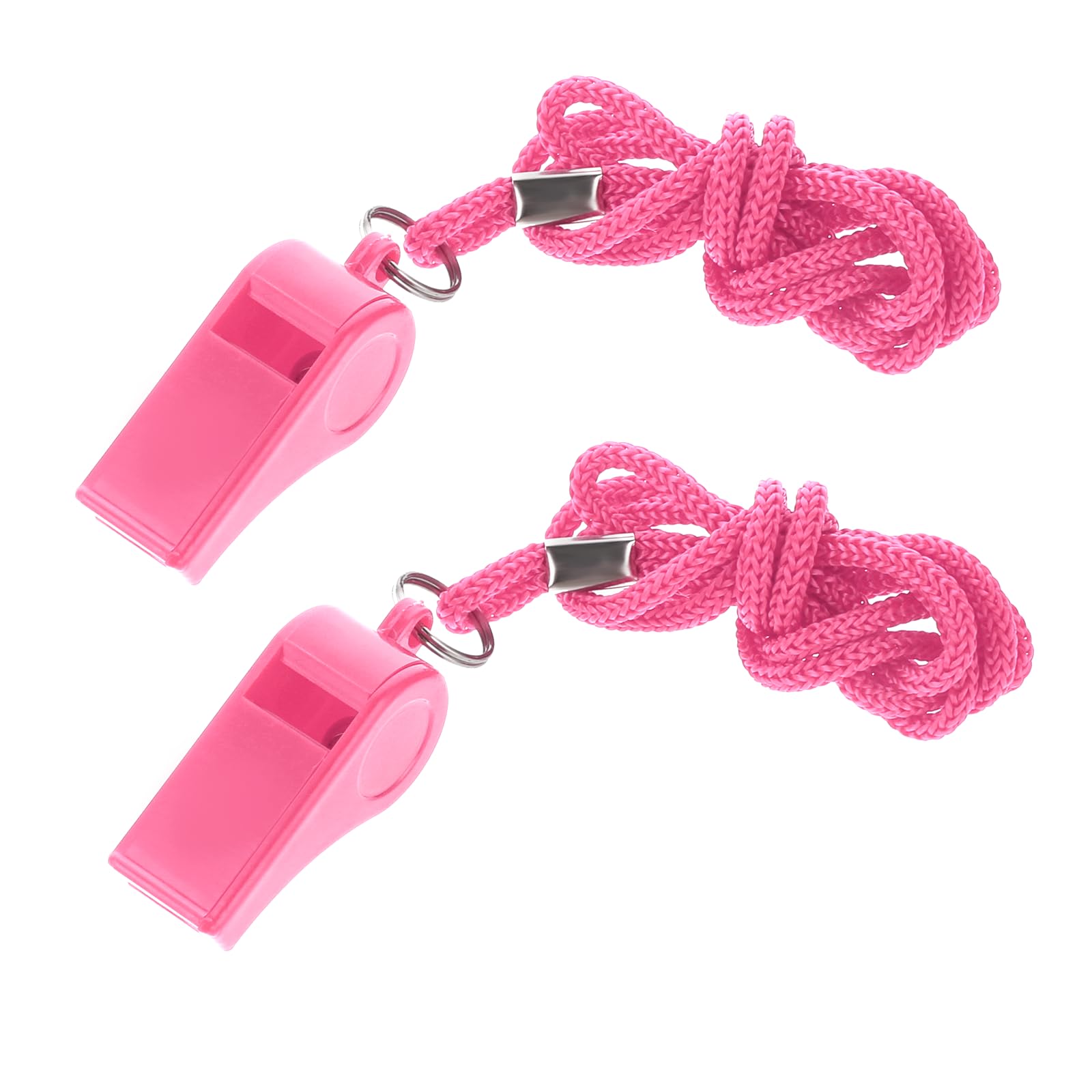 Silbato de plástico con cordón, 2 paquetes para entrenadores, árbitro nítido y transparente
