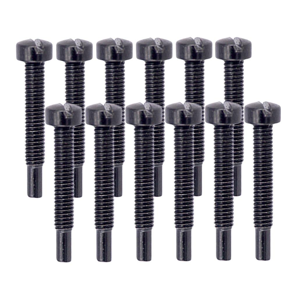 JWQFBC 12er Pack Befestigungsschrauben für Tonabnehmer Gitarren, Schwarz, 24mm