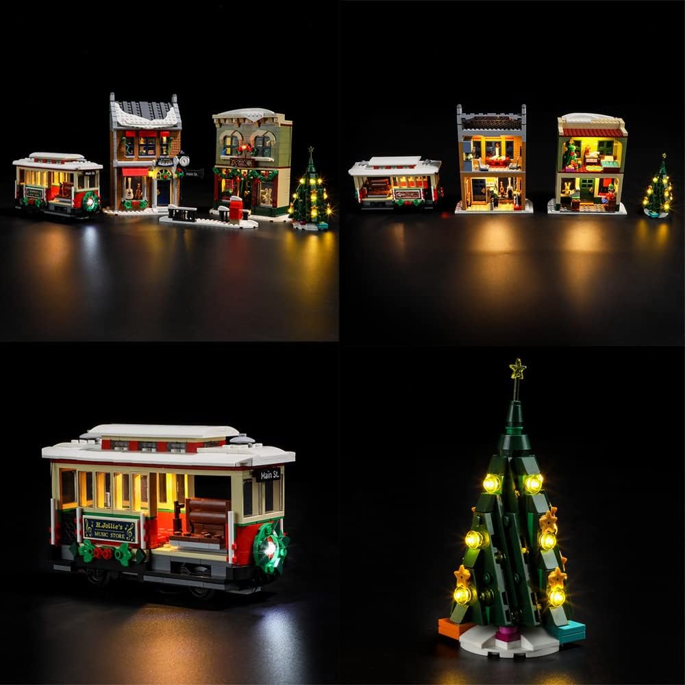 T-Club LED Light Kit for (10308 Christmas Decorated Main Street), Lighting Kit Compatible with Lego 10308 (Only Led Light)