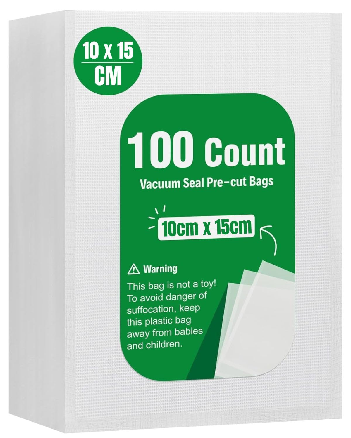 100 Professional Vacuum Sealer Bags 10x 15 cm for All Vacuum Sealer & Food Sealer Bags, Structured Bags, Vacuum Safe, Freezer Bags, BPA Free (Transparent) (10 x 15cm)-image-7