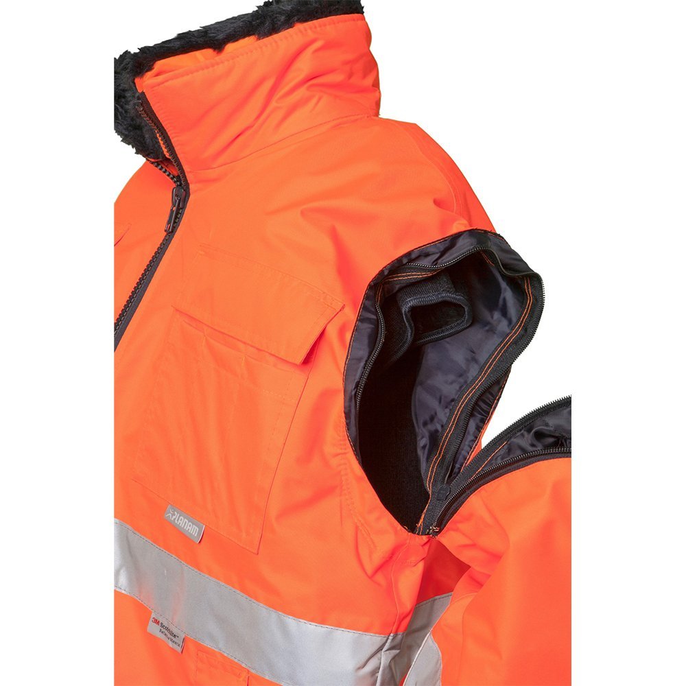 Planam 2046064 Warnschutz-Komfortjacke, Orange/Marine, Größe XXXL