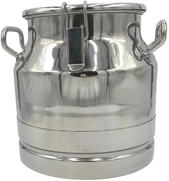 Stainless Steel304 Grade Milk, Maple Syrup Transport Cans with Sealed Lid & Spigot Dispenser 10 Liter 2.6 Gal. with Spigot
