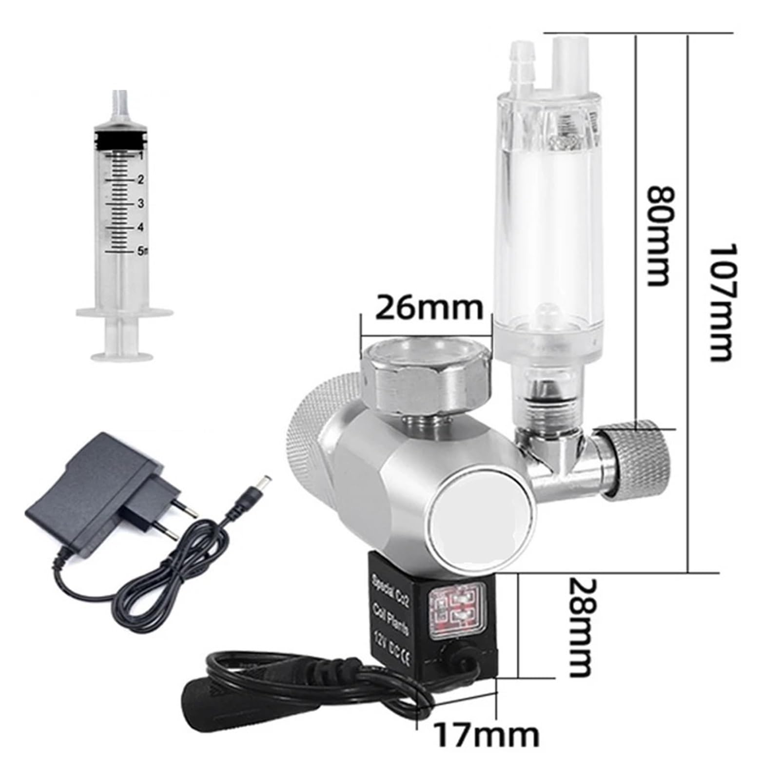 Válvula Reductora de CO2 for pecera, válvula solenoide D, regulador Control Cilindro Gas for Acuario(TR21)