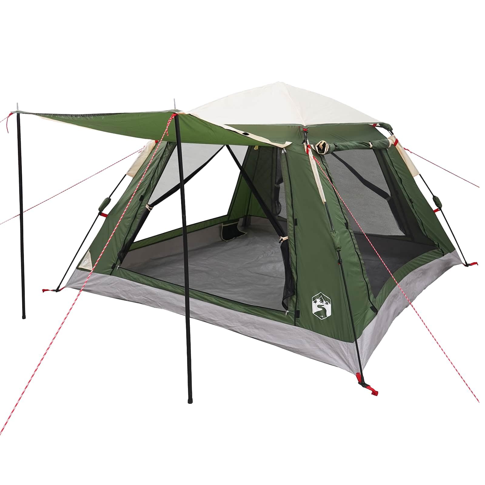 Instant Zelt, wasserdicht, Polyester, 185T, mit UV-Schutz, 2 Türen, 10 Heringe, 6 Seile, Transporttasche für Camping