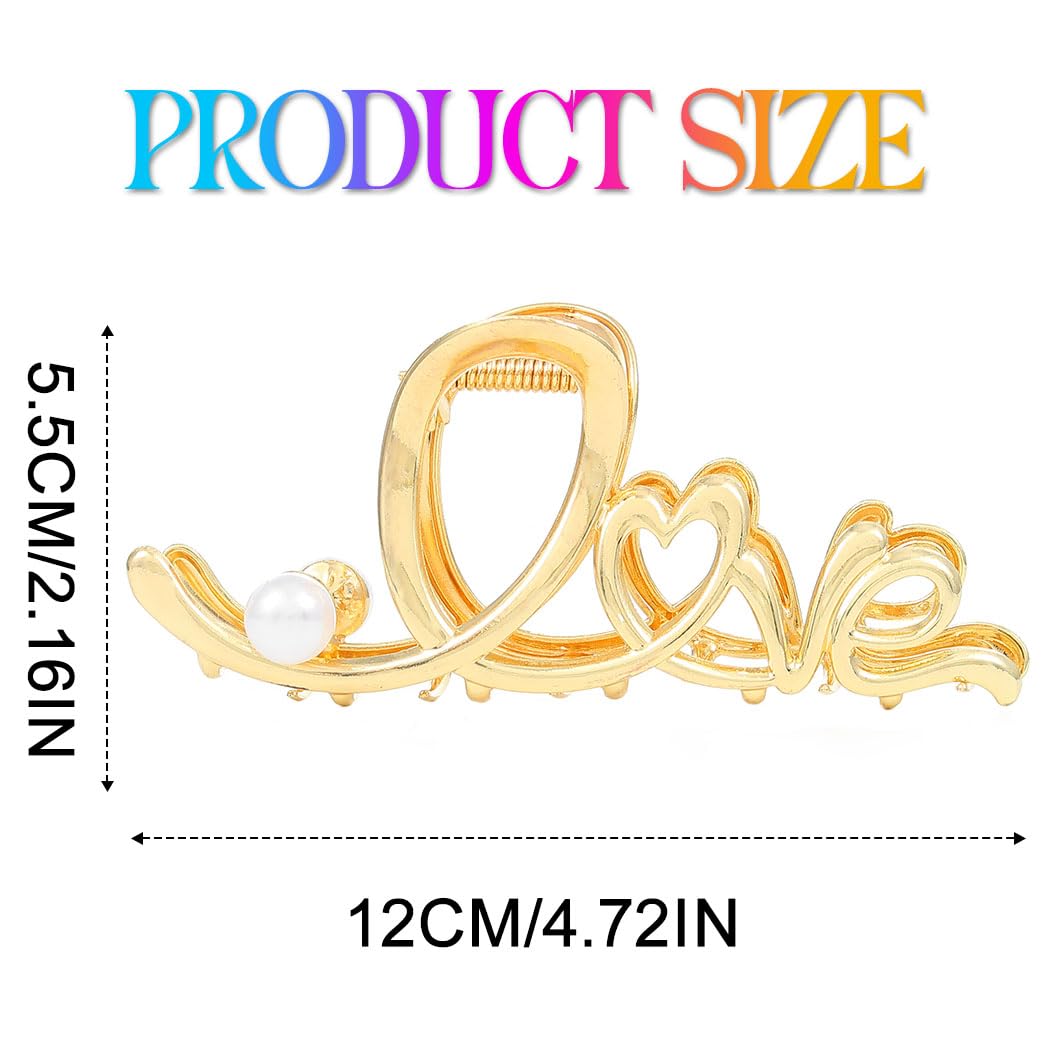 Zoestar Hair Claw Clips Gold Medium Metal Clip Clips Fancy Hair Accessories for Women and Girls, Silver and Gold - Image 2