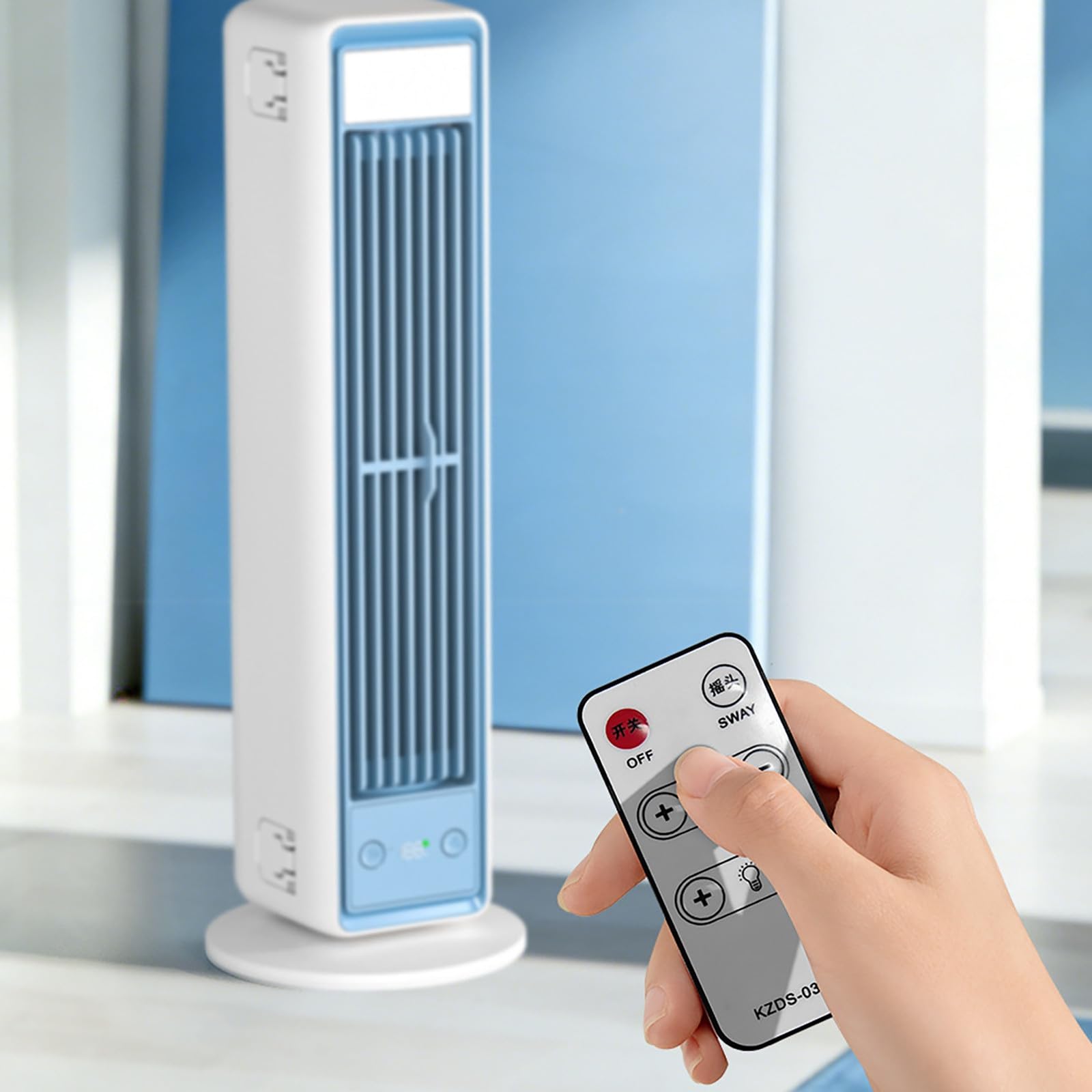 Aire acondicionado portátil, ventilador sin palas con 3 modos, climatizador silencioso de batería para casa, oficina y viaje ，Blanco - 1 pieza