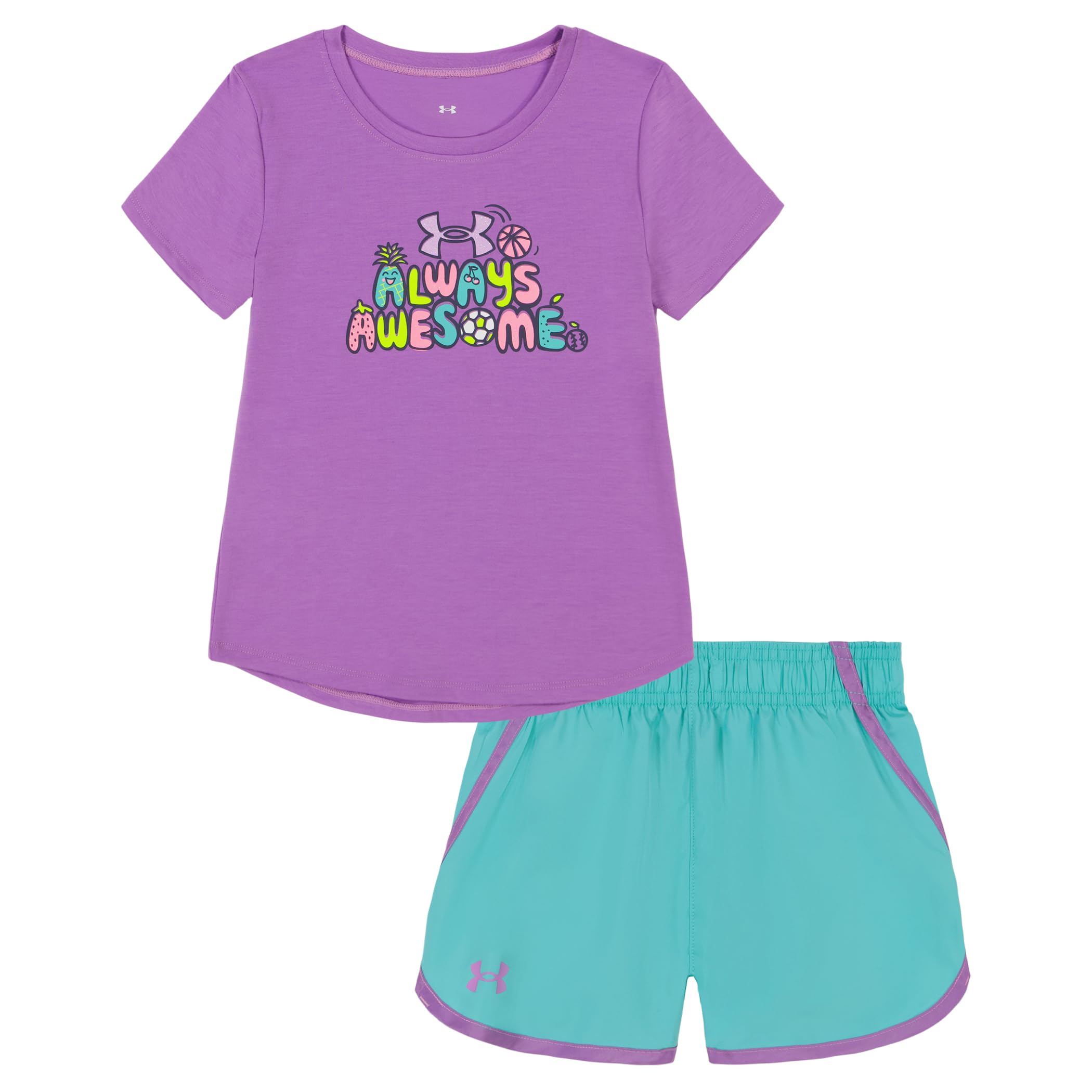 Under Armour Girl's 2-piece Short Sleeve Tee and Shorts Set