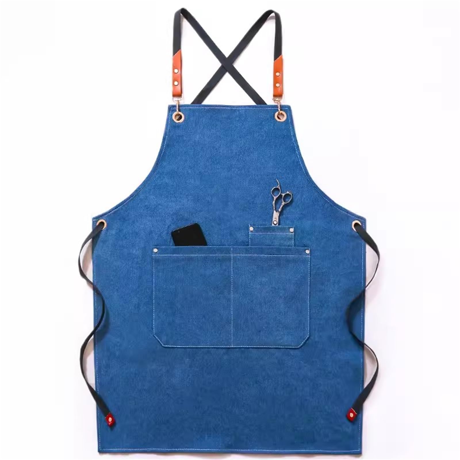 Gartenwerkzeuge Schürze Denim Schürze Küche Kochen Barista Restaurant Arbeitskleidung(Blau)