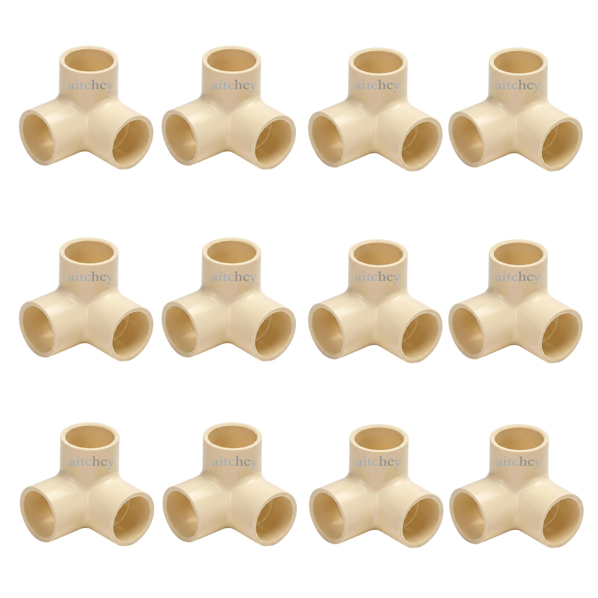 3 Way CPVC Elbow | 3/4 Inch C PVC 3way Jointer Heavy Duty 3 Way Connector for Furniture & DIY | Three Way Elbow for CPVC Pipe Joint | 3 Side Connector (for 3/4" C-PVC Pipe Only) (12Pc)-image-16