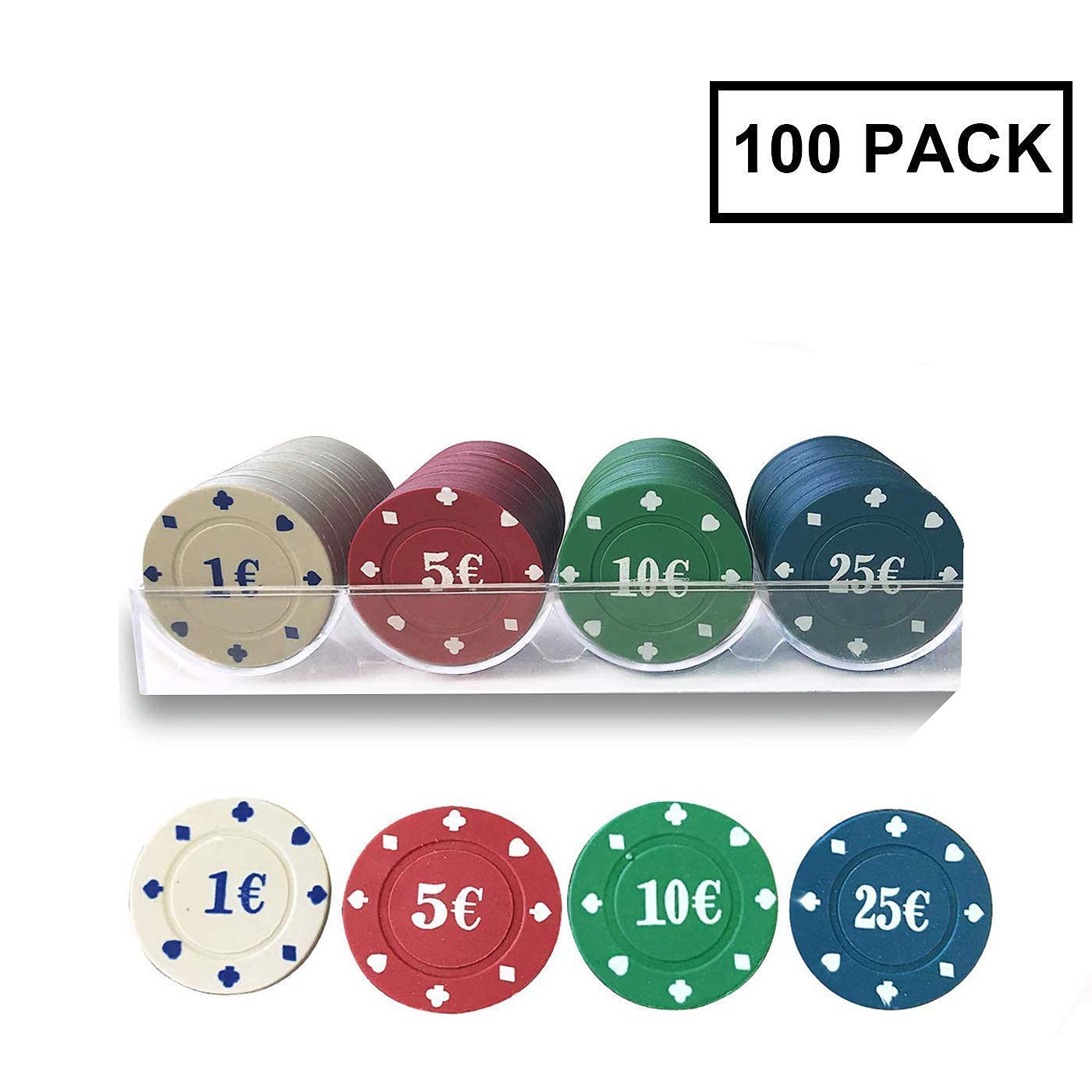 ELAELA Set di Poker Scatola Metallo 100/200 Chip Poker