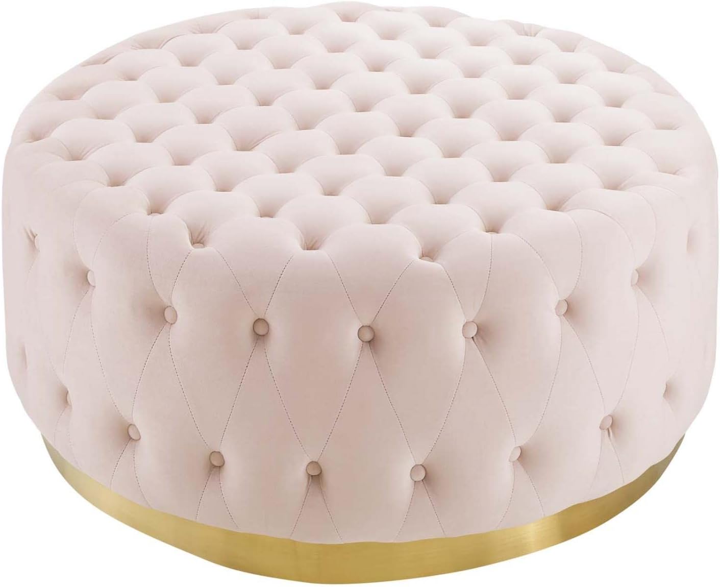 Modway EEI-4326-PNK Ensconce Tufted Performance Velvet Round Ottoman, Pink