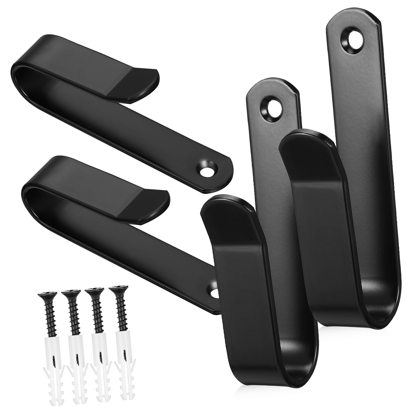 KICHOUSE 4 Pack Vertical Ski Rack for Garage Snowboard Wall Mount Hooks Heavy Duty Coat Hooks