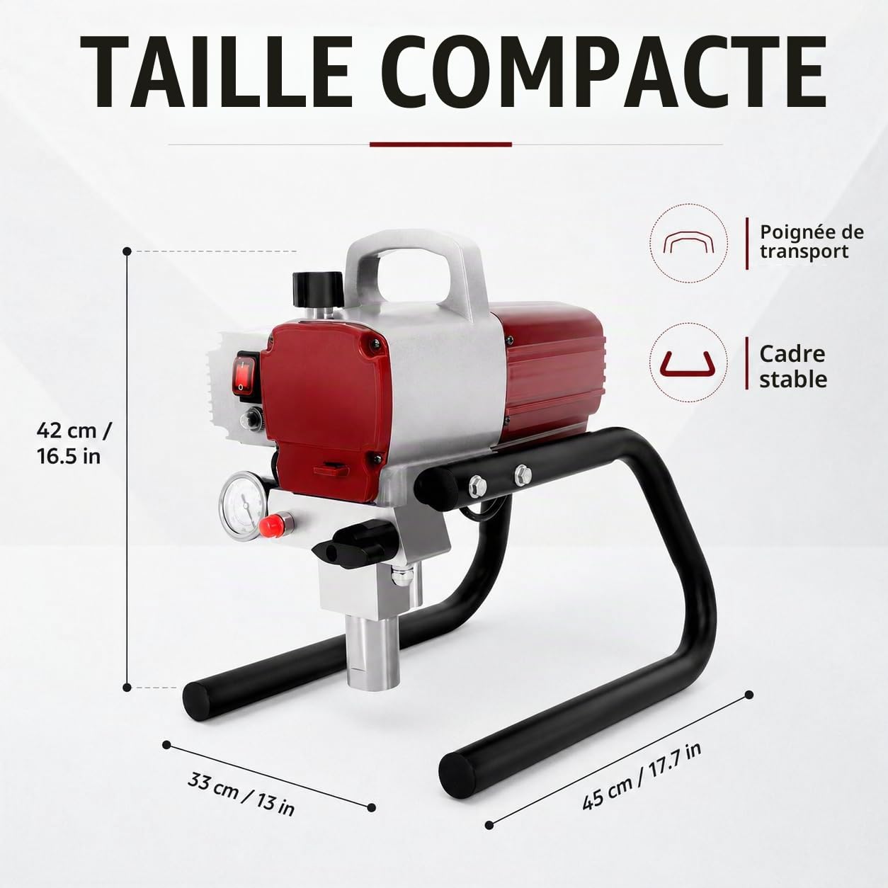 Pulvérisateur de Peinture Airless Électrique, Système de Peinture sans Air avec Pistolet et Tuyau Haute Pression, Pompe à Peinture Murale pour Murs, Plafonds, Clôtures, Meubles, Intérieur Extérieur