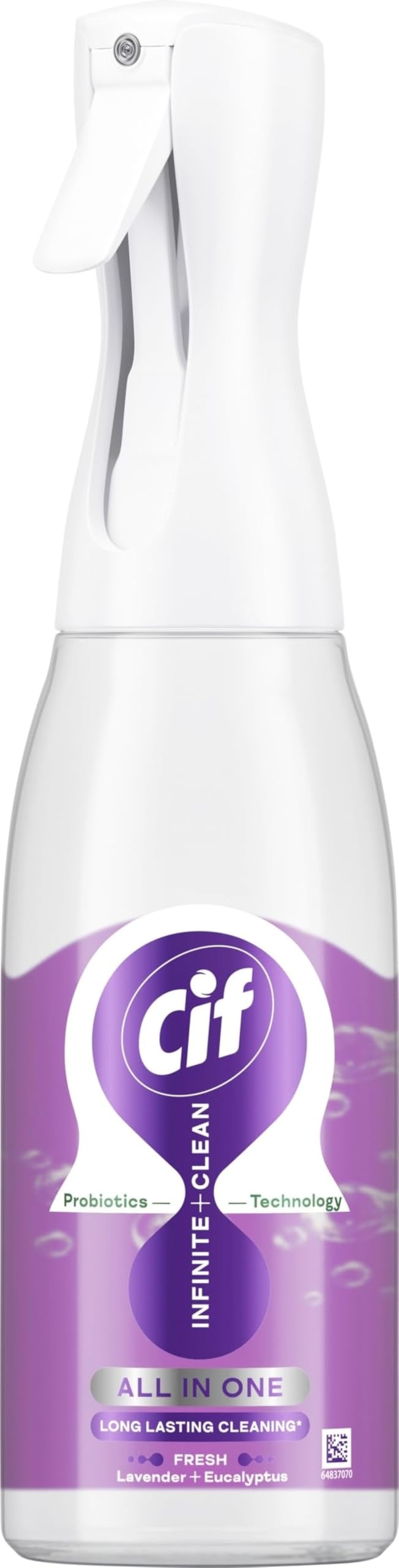 Cif Infinite Clean Lavender & Eucalyptus All in One Cleaner Spray with probiotics technology for a long-lasting clean* 590 ml
