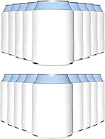PartyPrints 25 Pack White Blank Can Cooler Sleeves, Customizable Bulk Sublimation Insulated Foam for Beer, Collapsible Plain Drink Holder, Cold Soda Insulator, 12oz Regular, 16oz Tall Cans
