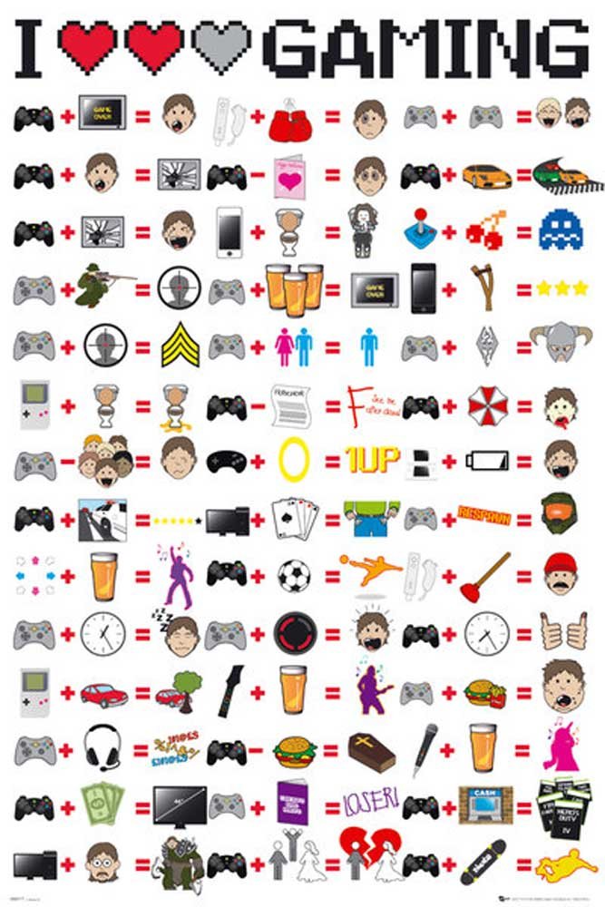 Empire - Gaming Poster Love Your Life con Accessori Kunststoff-Rahmen Schwarz