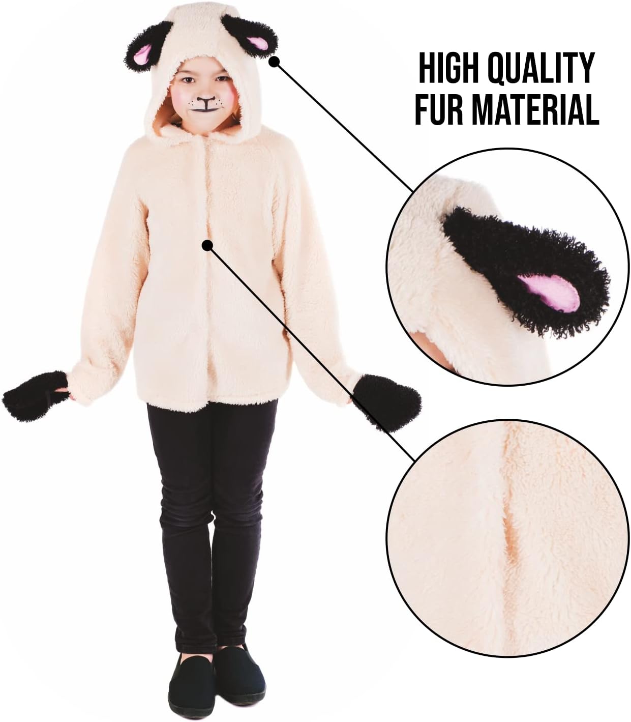 fun shack Sheep Costume for Kids, Lamb Costume for Kids, Girls Nativity Costumes, Girls Christmas Costumes - Image 4