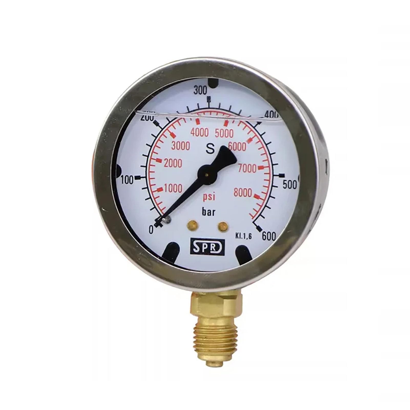 Toplionace Manómetro de Prueba de Presión Hidráulica para Excavadoras de 0 a 600 Bar con Manguera de 1,5 M | Medidor de Presión para Bombas de Maquinaria Pesada | Escala Radial Doble