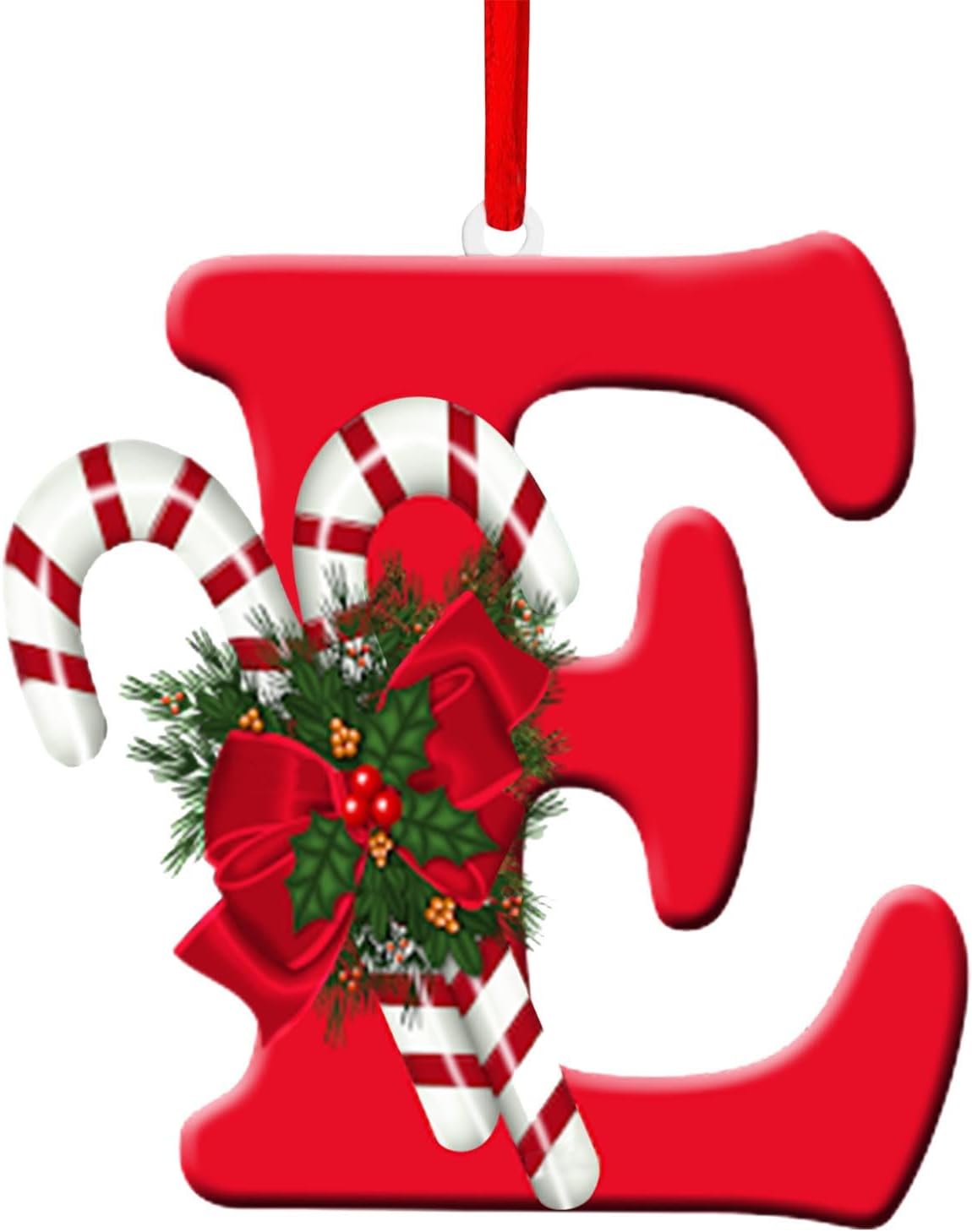 Christmas 26 Letter Ornaments 1Pcs, Red Acrylic Initial Letter Christmas Tree