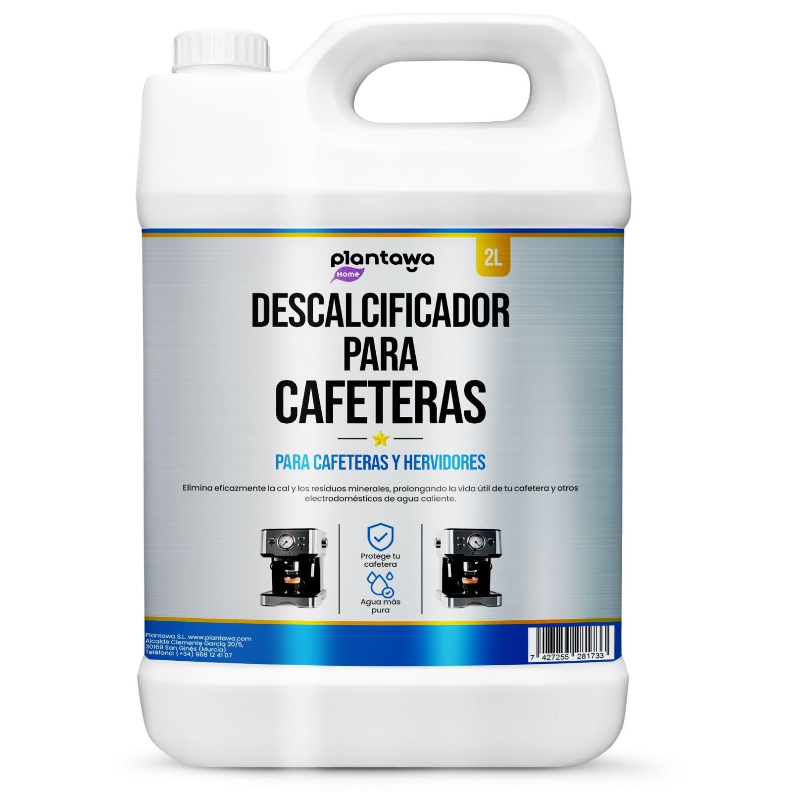 Plantawa Liquido decalcificante 2 litri. Compatibile con tutte le macchine da caffè. Mantieni la tua Macchina da Caffè in Ottime Condizioni, Rimuovi il calcare incorporato nelle macchine da caffè.…