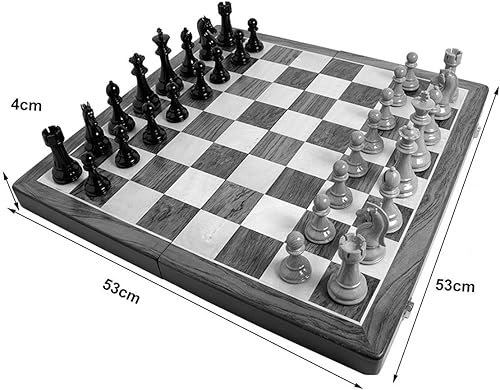 Miniatura 2 de ROLTIN Chess Set, Folding Metal Chess Set Chess Game Board Set with Storage Slots Travel Chess Board Educational