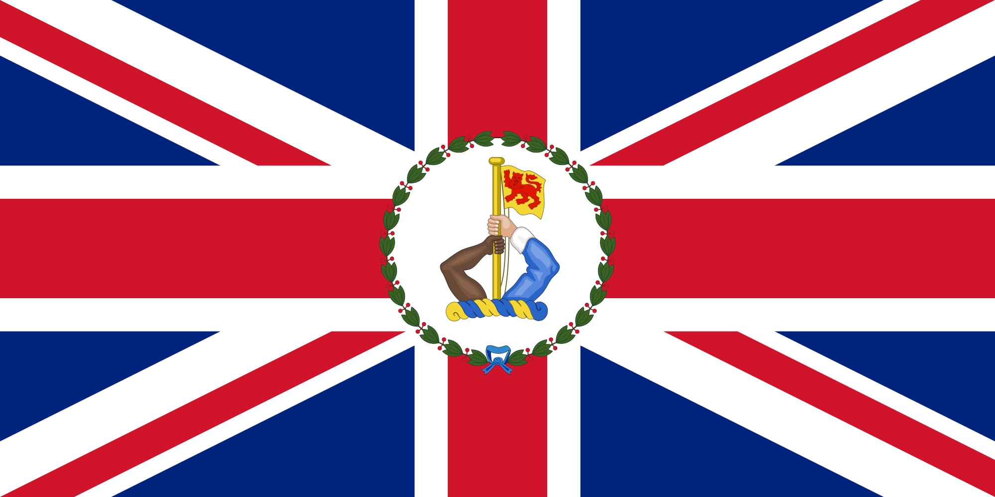 Drapeau North Borneo Governor de qualité supérieure grand pavillon historique aux finitions luxe