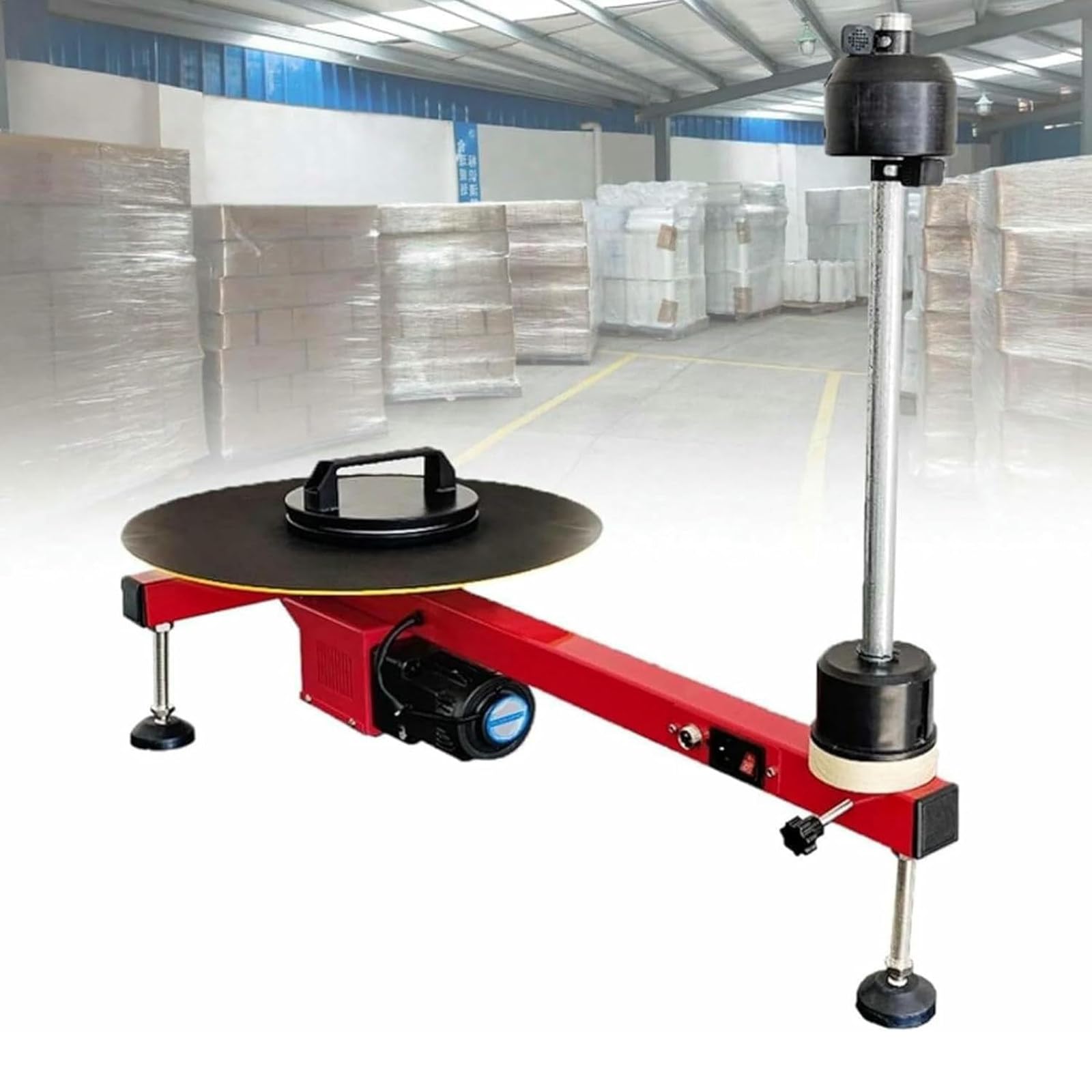 LHUITUI Automatic Film Tension Packaging Tool, Wrapper Table Pallet Box Shrink, Electric Wrap-Around Film Baler, Industrial Grade, Speed 30 RPM, Turntable Diameter 40cm, For Pallet Packing