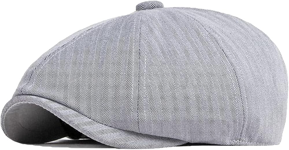 Newsboy Flat Cap for Men 8 Panel Peaky Gatsby Ivy Cabbie Hat