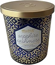Bellevue Luxury Candles, 12 OZ Fragranced Candle, Soy Blend Wax, Essential Oils, Long-Lasting Burn, Home Fragrances, Aromatherapy Home Scented Candles Scent Sapphire Cashmere