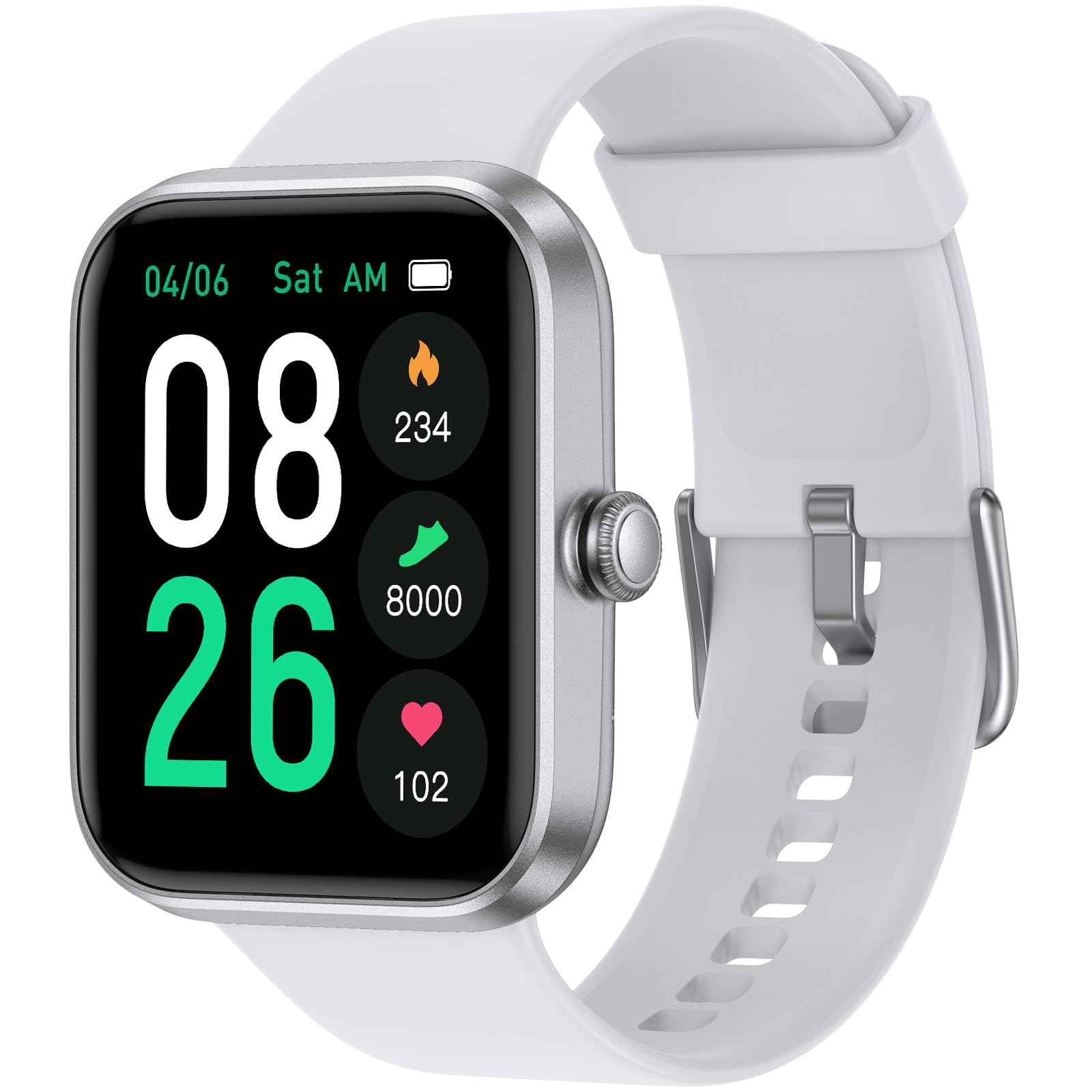 Smart Watch, Fitness Tracker Watch with Heart Rate Monitor, SpO2, Sleep Tracker, 45mm Fitness Watch IP68 Waterproof Smartwatch for Women Men Step Counter Pedometer for iOS and Android Phones