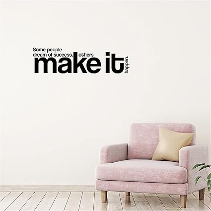 CodersParadise Vinyl Make It Happen Self Adhesive Wall Decal Sticker with Motivational Meaning Quotes Suitable for Office, Workspace,Home Decoration
