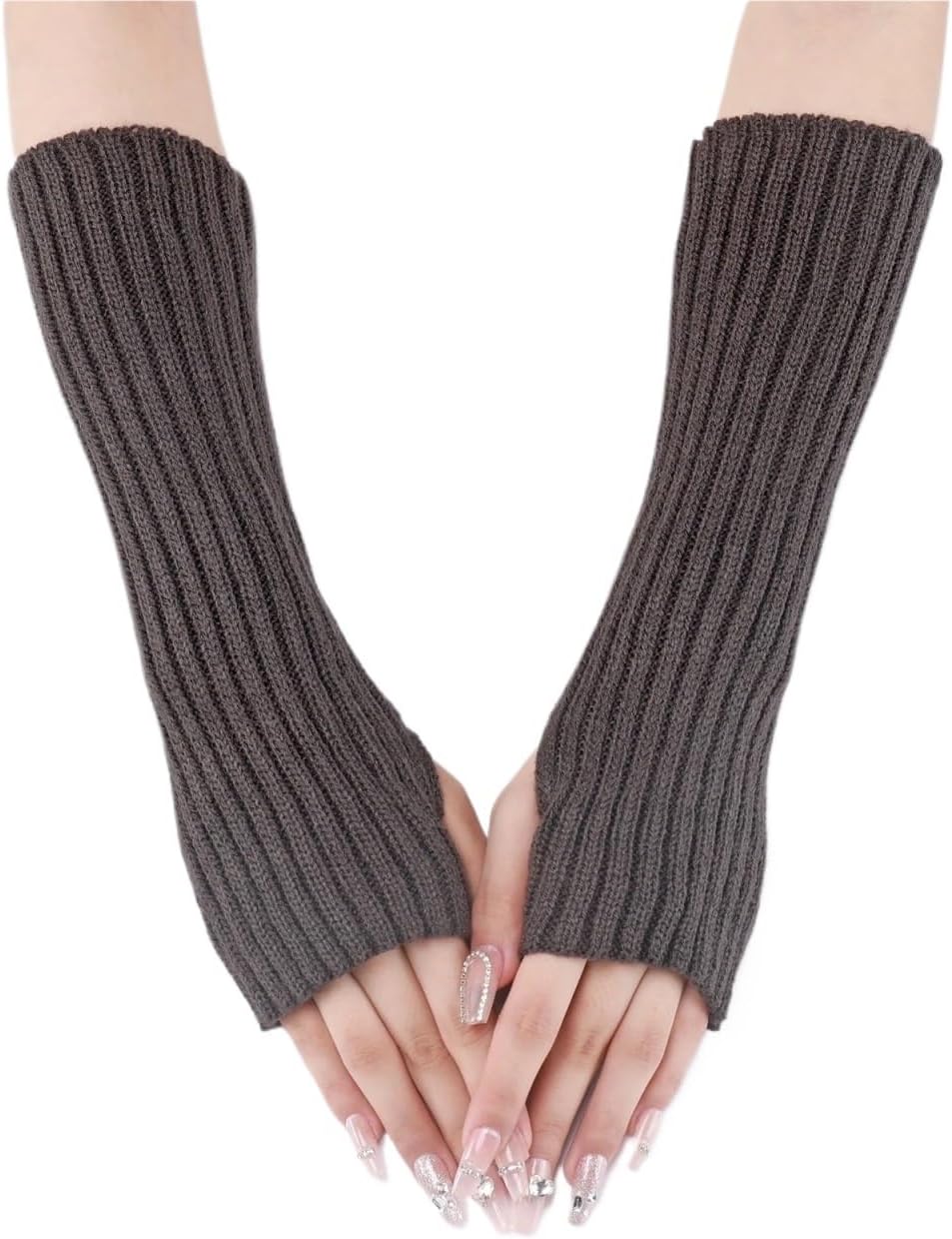 Long Fingerless Gloves 6Pairs Sleeves Autumn Winter Hand Long Gloves Arm Warmers Men Women