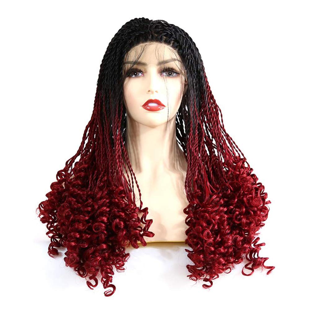 Perruque synthétique avant de lacet rouge idéale pour les soirées et le style afro chic