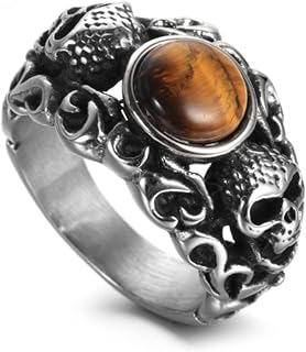 Anillo de Simulación de Moda Y Colorido para Hombres, Regalo de Cumpleaños, Joyería para Fiestas, C-F, A122326-Marrón, 10