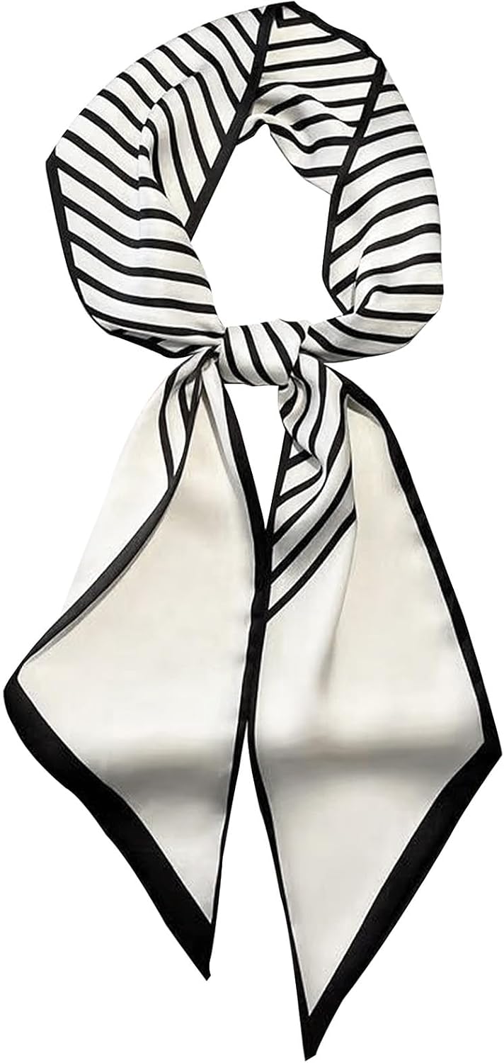 Head Scarf Purse Handle Neck Satin Hair Scarfs For Bag Lightweight Silky Long Thin Women's Fashion Scarves 59 * 5.9”