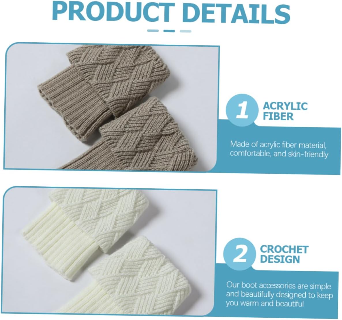 BESPORTBLE 4 Pairs Knitted Leg Warmers for Women Stylish Winter Boot Warm Leg Covers Fashion Accessory for Autumn Comfort