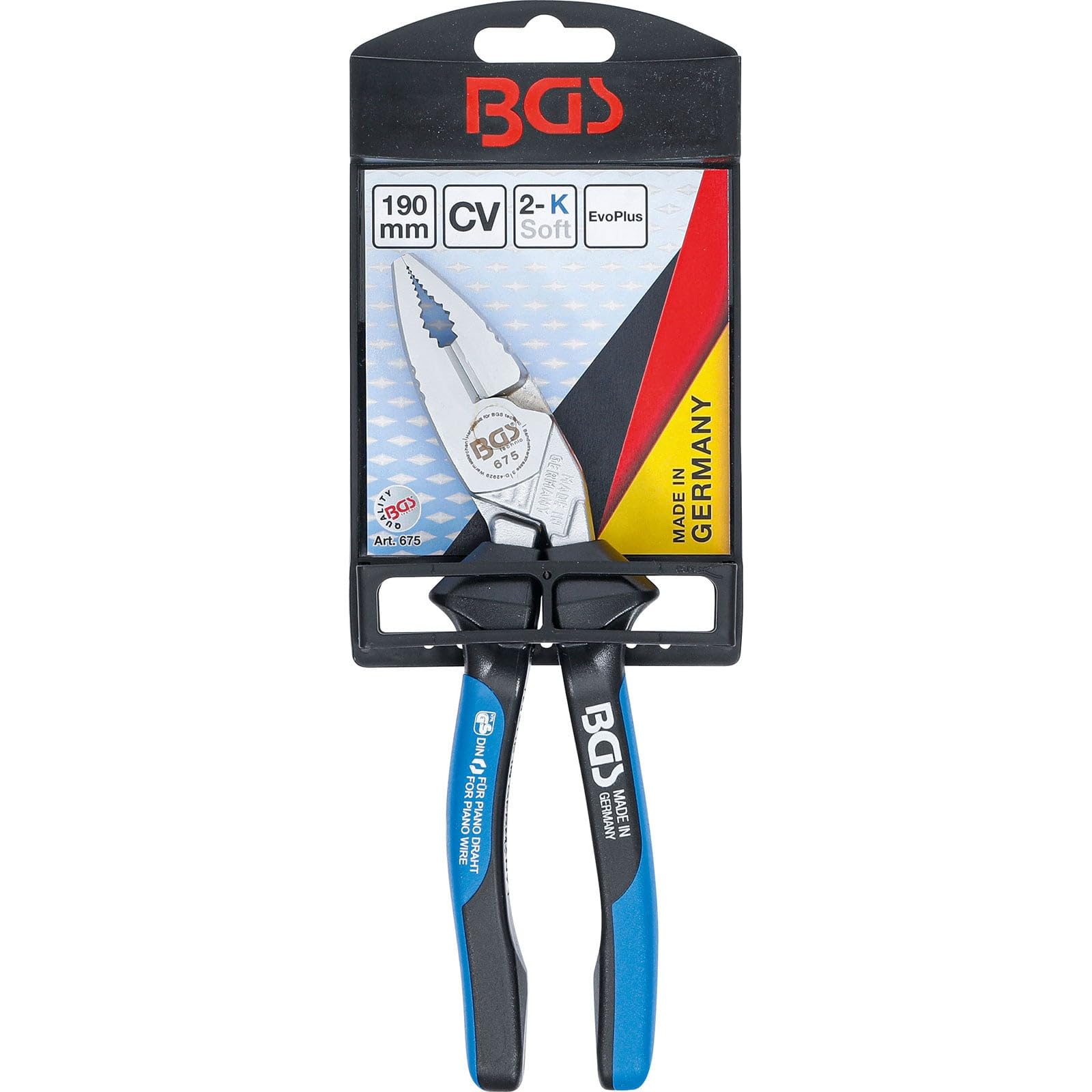 BGS 675 | Pinza combinata Kraft | con tagliente | EvoPlus | 190 mm