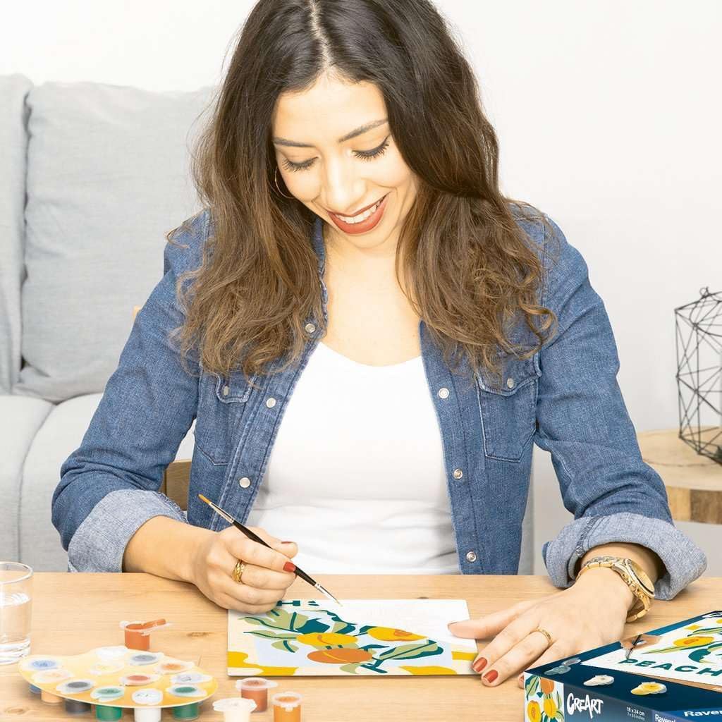Ravensburger CreArt - Malen nach Zahlen 25517 - Pfirsiche - ab 12 Jahren für Einsteiger