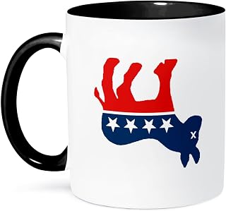 3dRose Dead Liberal Mascot 11oz Two-Tone Black Mug