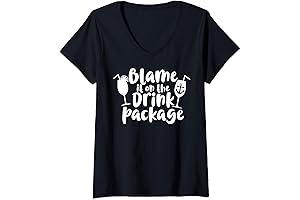 Womens Blame It On The Drink Package V-Neck T-Shirt