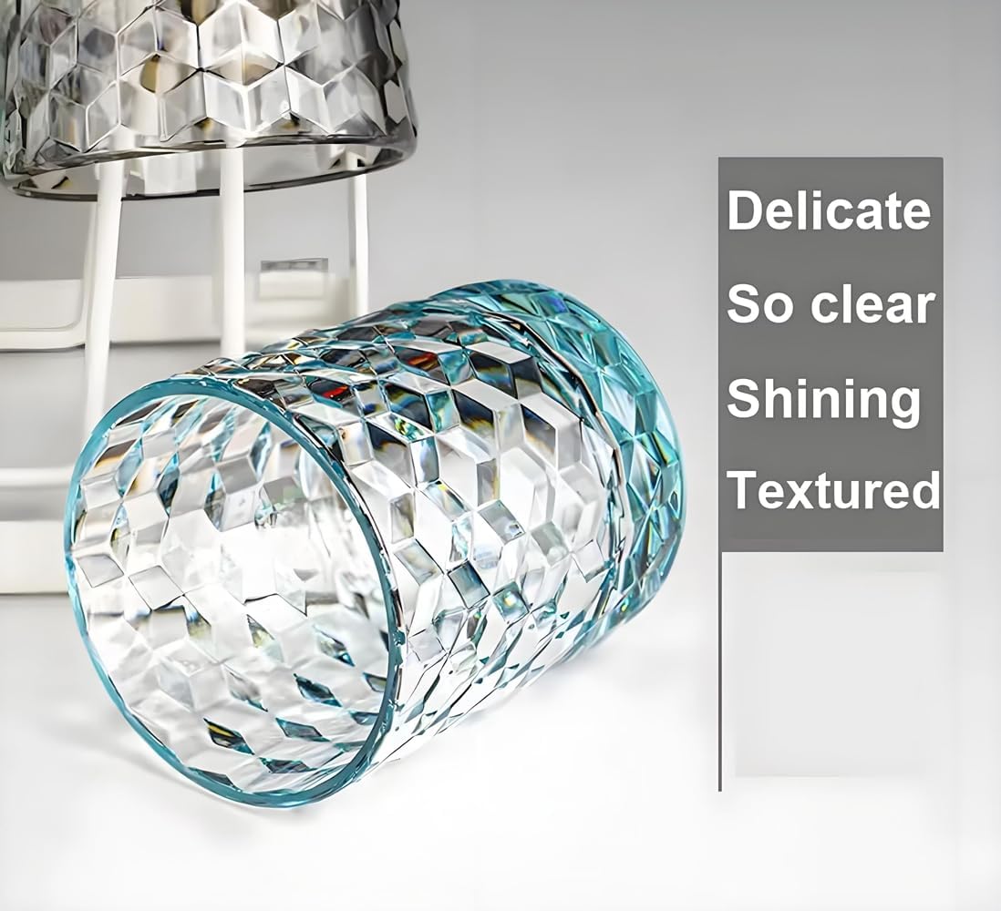 [Look like Glass] 8 Oz 6-Piece Unbreakable Drinking Glasses Tritan Plastic Tumblers Dishwasher Safe BPA Free Small Acrylic Juice Glasses for Kids Plastic Water Glasses (8 Oz 6 Pieces Light Blue)