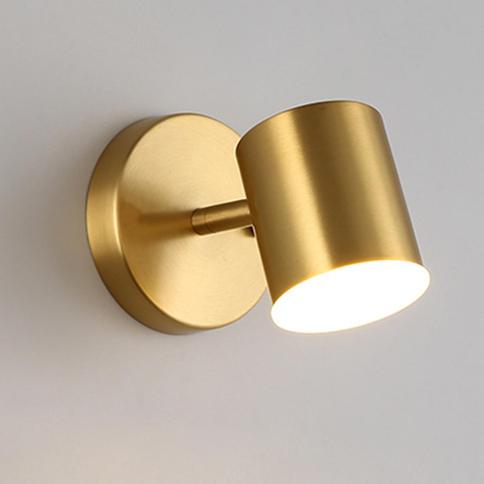 KRUIHAN Apliques LED Pared Dorados 350°Lámpara de Pared Giratoria Minimalista Moderno Apliques Tricolor,Luz de Pared para Cabecera,Sala de Estar,Cuarto de Baño,Dormitorio,Pasillo (Tipo A)