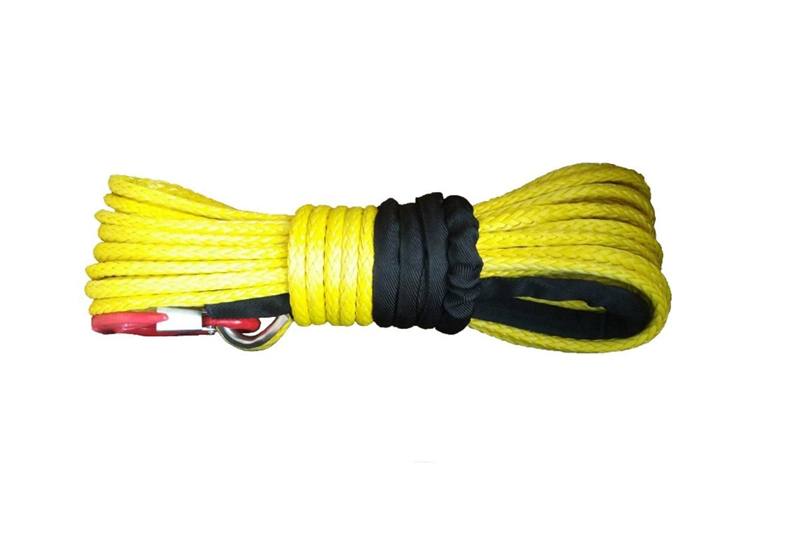 Winch Rope, 12mm 30meter Synthetic Rope Winch Line with Hook(Grijs)