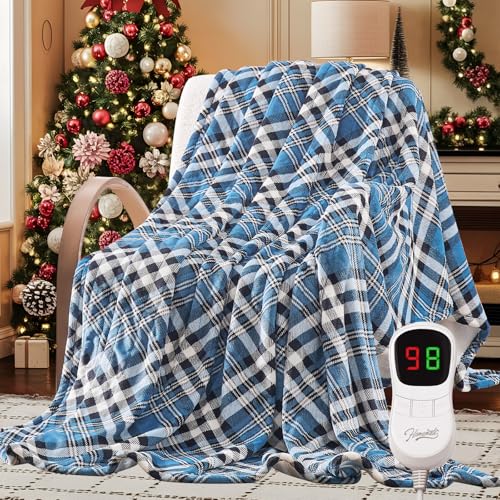 Image of Homemate Electric Blanket Heated Twin Size - 62 inchx84 inch Ultra Soft Cozy Flannel Heating Blanket with 10 Fast Heat Levels 8 Hours Auto Off Over-Heated Protection ETL Certification Keep Warm in Home