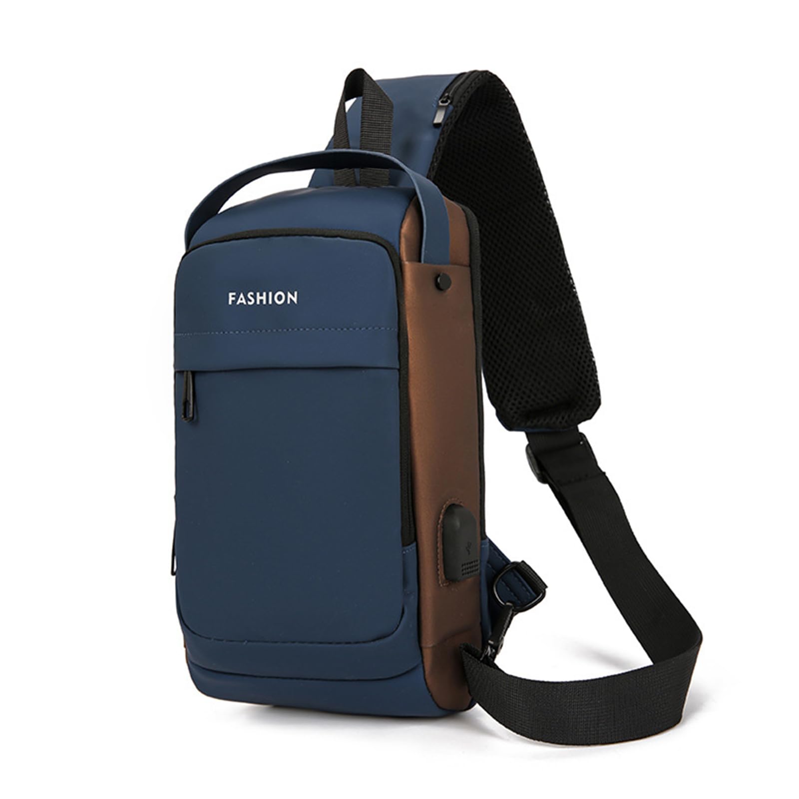 FANDARE Antifurto Zaino a Monospalla Uomo Borsello Tracolla con USB Borse a spalla da palestra Grande Capacità Zaini da escursione Borsa Monospalla per Viaggio Weekend Sling Chest Bag